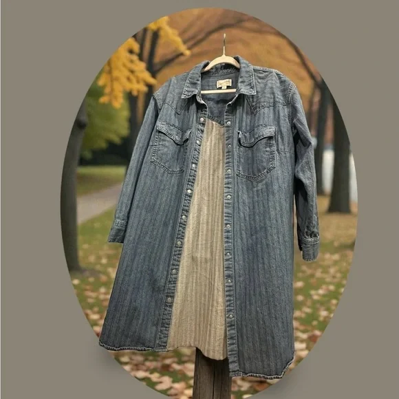 Universal Thread Denim Shirt Dress/Cardigan. Size:XL - Picture 7 of 12